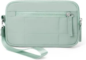 Wristlet Wallets for Women Nylon Quilted Wallet Card Case with ID Window Purses for Women for Travel Clutch Wallet
