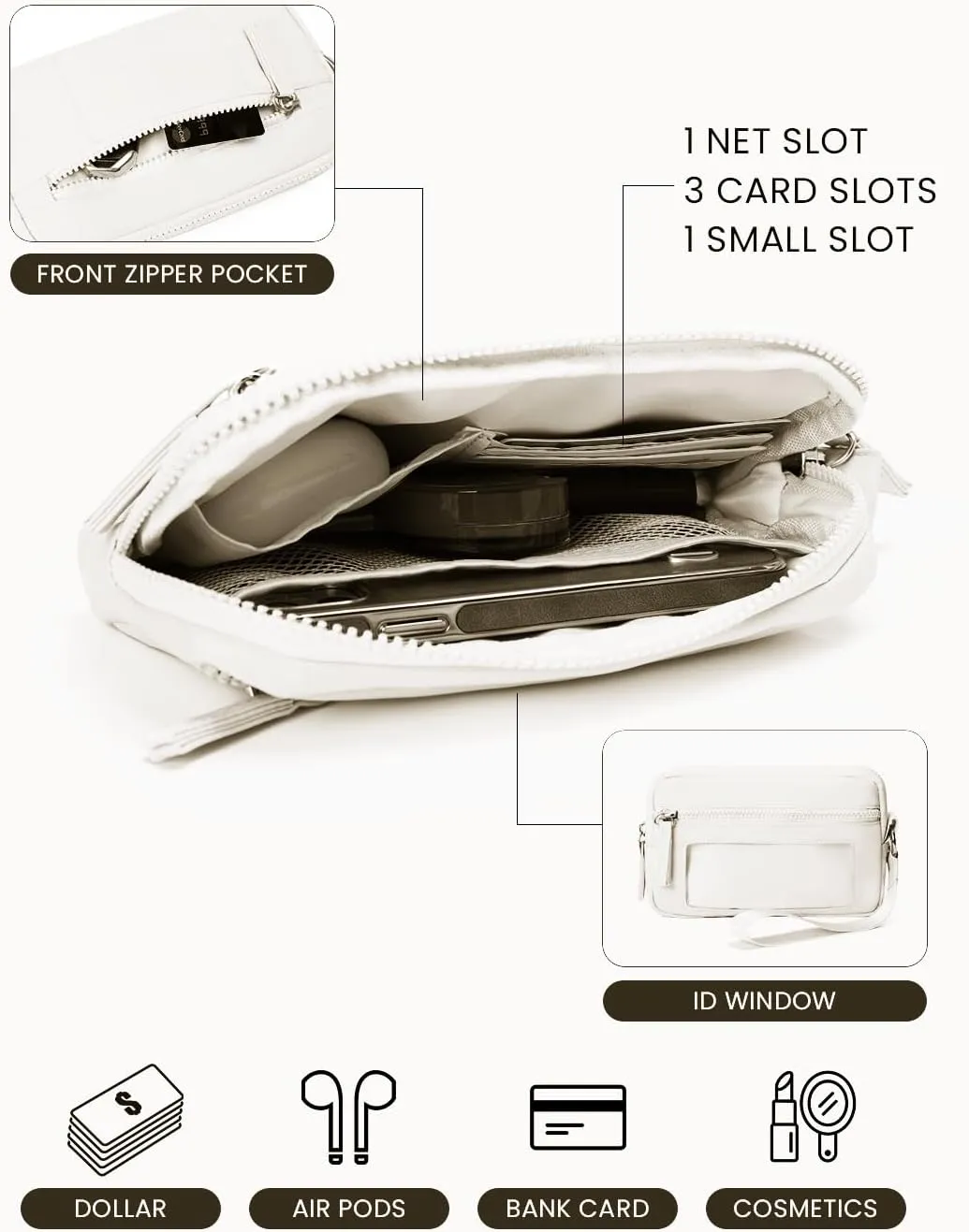 Wristlet Wallets for Women Nylon Quilted Wallet Card Case with ID Window Purses for Women for Travel Clutch Wallet