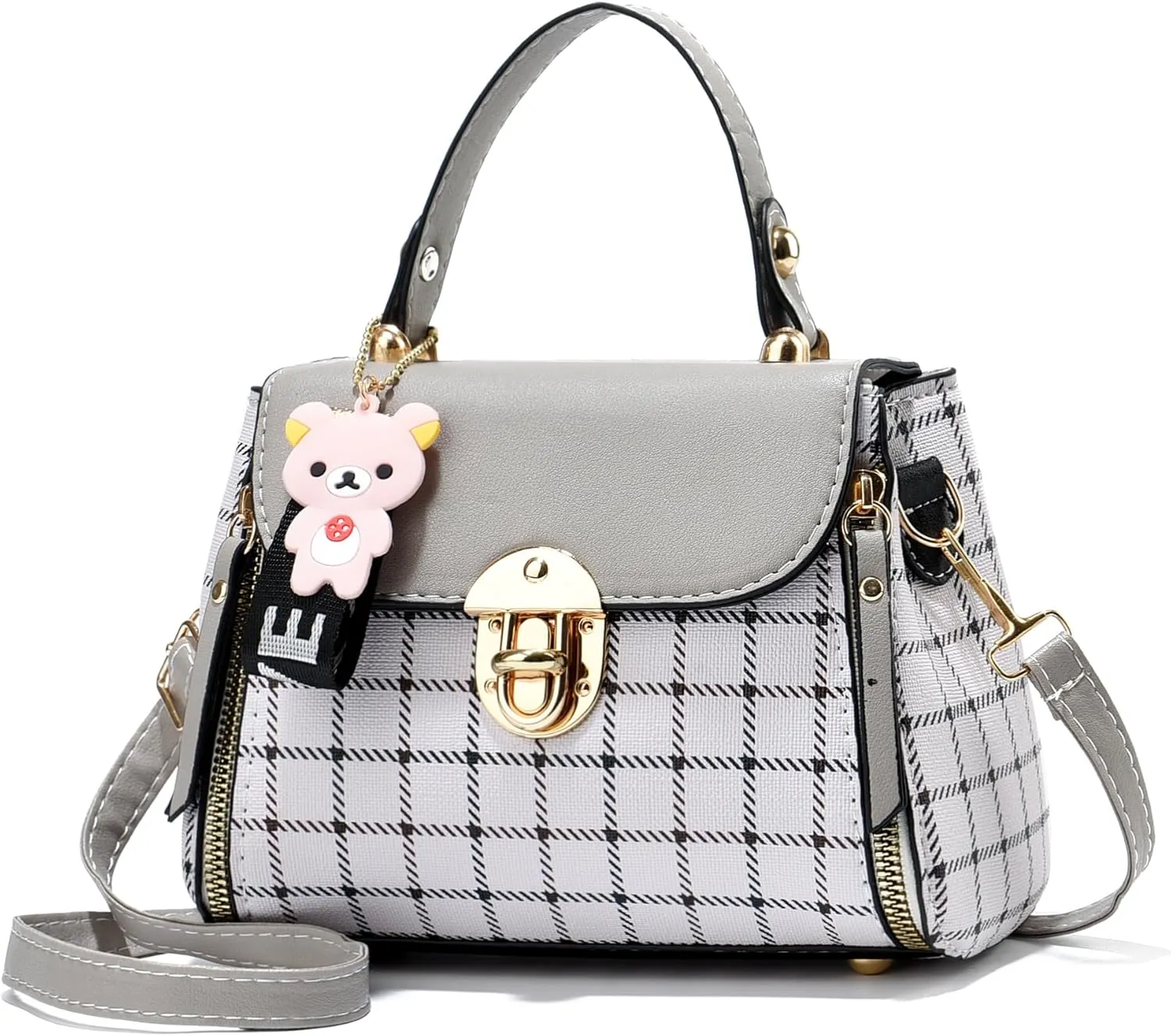 Xiaoyu Small Purses and Handbags for Women Fashion Teenage Girls Crossbody Bag Lightweight Shoulder Bag Plaid Pattern Satchel