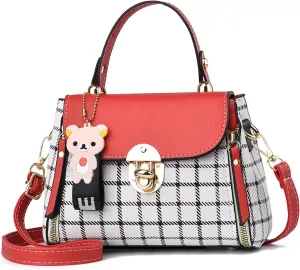 Xiaoyu Small Purses and Handbags for Women Fashion Teenage Girls Crossbody Bag Lightweight Shoulder Bag Plaid Pattern Satchel