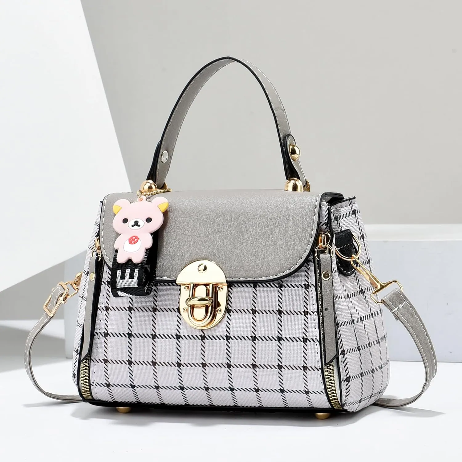 Xiaoyu Small Purses and Handbags for Women Fashion Teenage Girls Crossbody Bag Lightweight Shoulder Bag Plaid Pattern Satchel