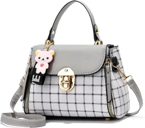 Xiaoyu Small Purses and Handbags for Women Fashion Teenage Girls Crossbody Bag Lightweight Shoulder Bag Plaid Pattern Satchel