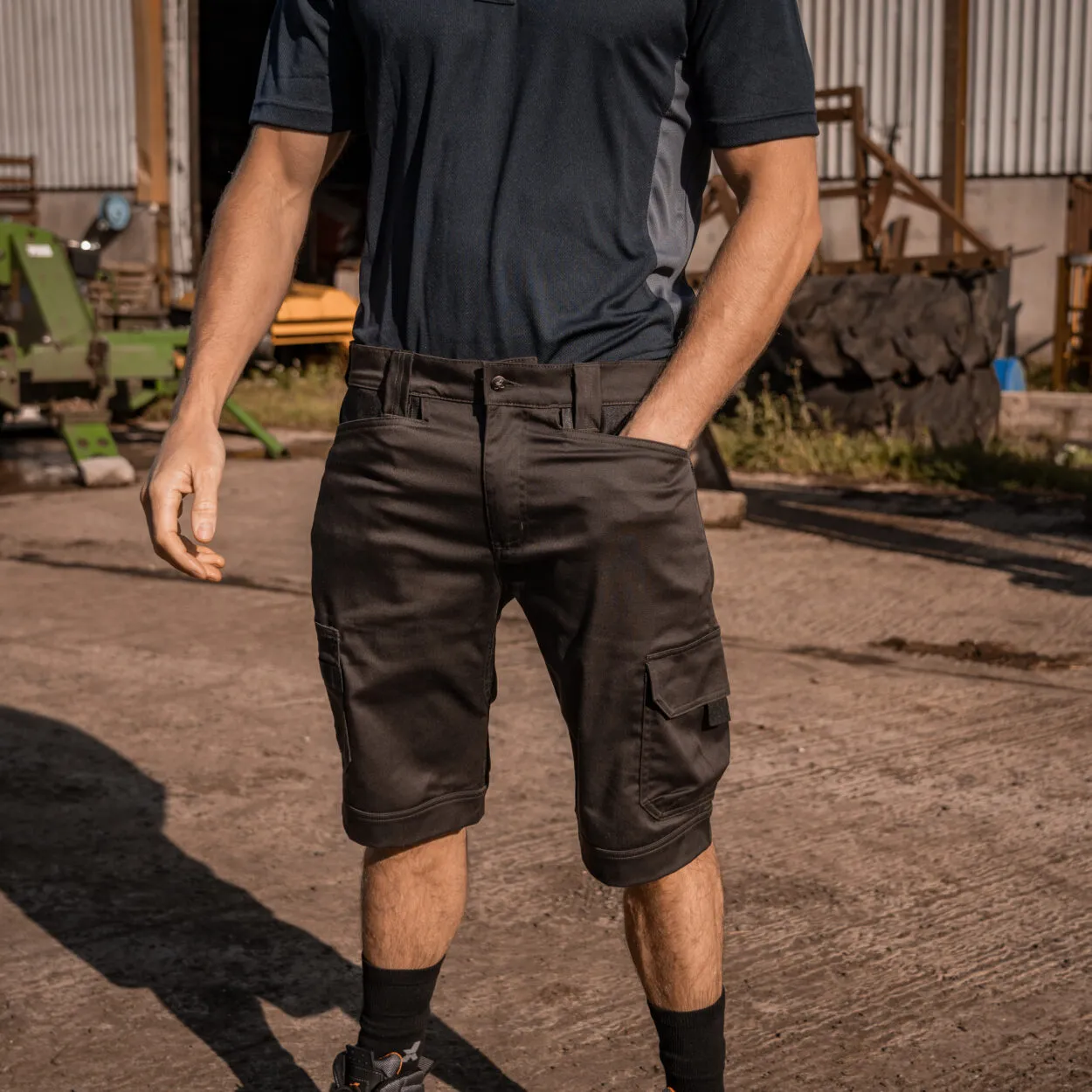 Xpert Pro Stretch Shorts With Holster Pockets  Grey / Black