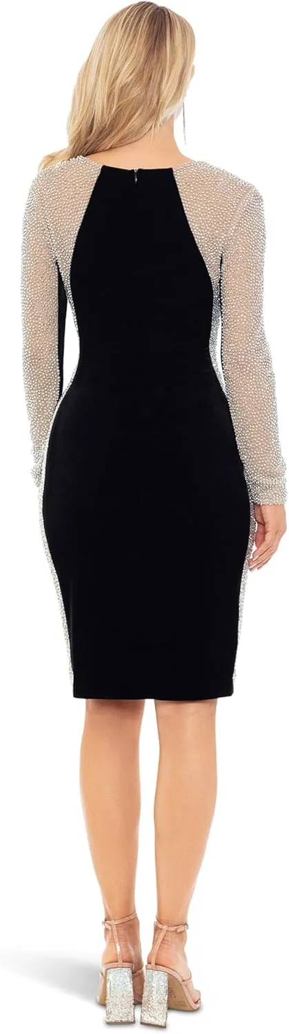 Xscape womens Short Caviar Bead Velvet