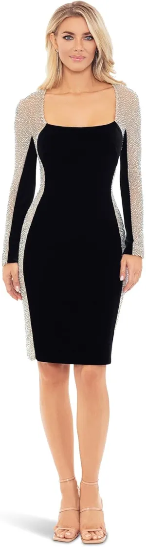 Xscape womens Short Caviar Bead Velvet