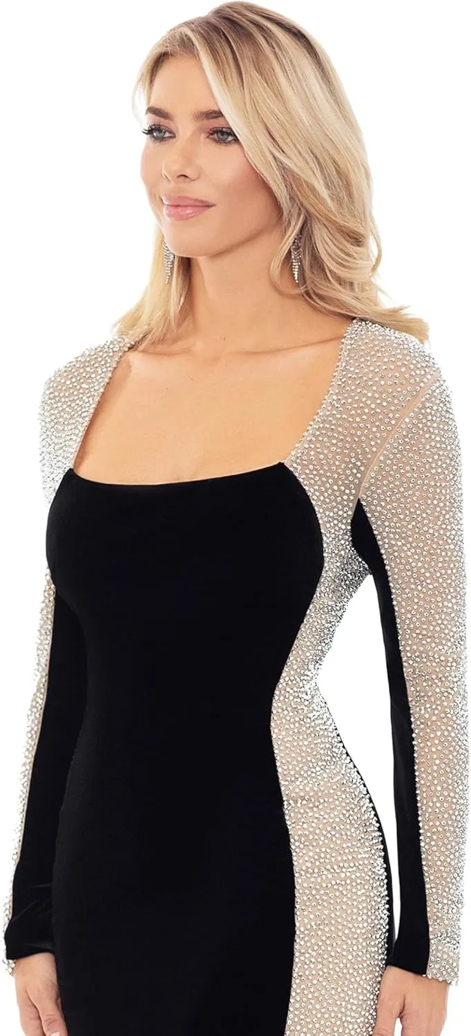 Xscape womens Short Caviar Bead Velvet
