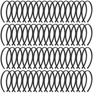 XunYee 100 Pieces Girls Headbands Bulk 0.4 Inch Width DIY Satin Covered Headbands for Girls Colorful Thin Head Bands Hair Plain Hairbands Hair Band for Women(Black)