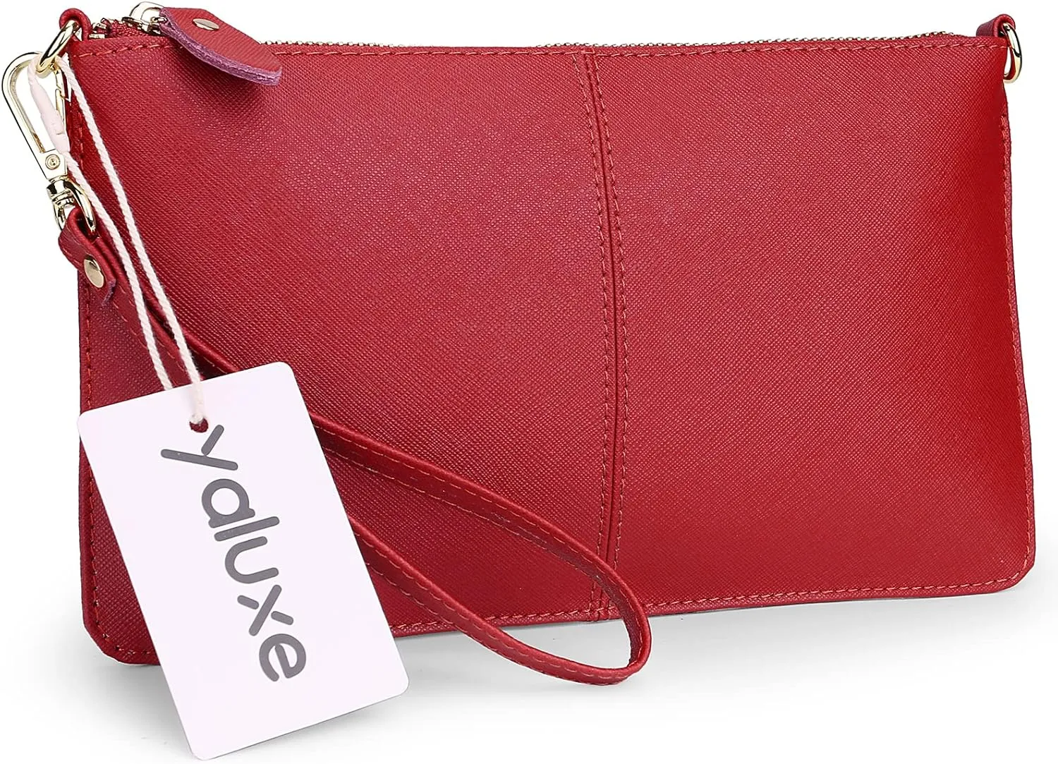 YALUXE Genuine Leather Wristlet Handbags Purses Cell Phone Pocket Clutch Wallet Crossbody Bags for Women