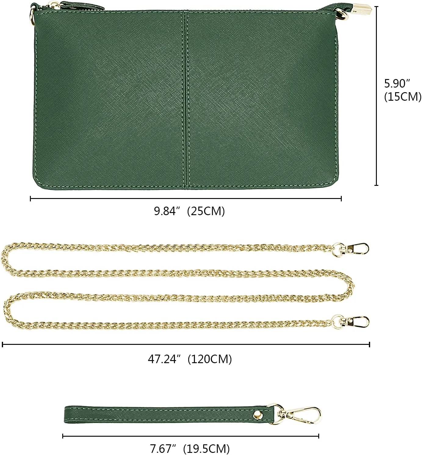 YALUXE Genuine Leather Wristlet Handbags Purses Cell Phone Pocket Clutch Wallet Crossbody Bags for Women