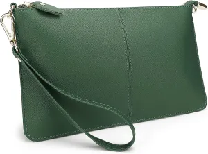 YALUXE Genuine Leather Wristlet Handbags Purses Cell Phone Pocket Clutch Wallet Crossbody Bags for Women