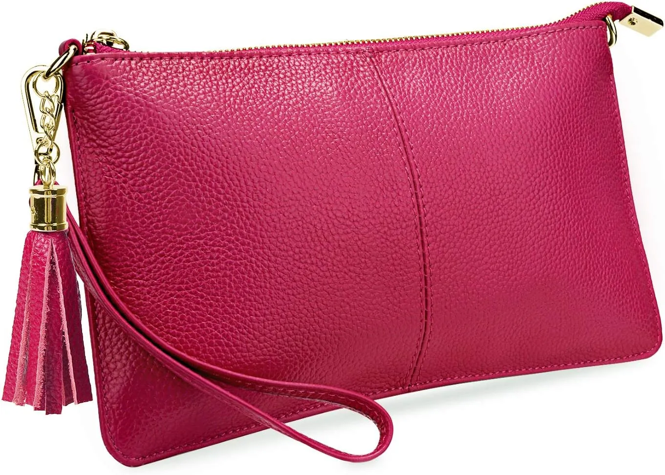YALUXE Genuine Leather Wristlet Handbags Purses Cell Phone Pocket Clutch Wallet Crossbody Bags for Women