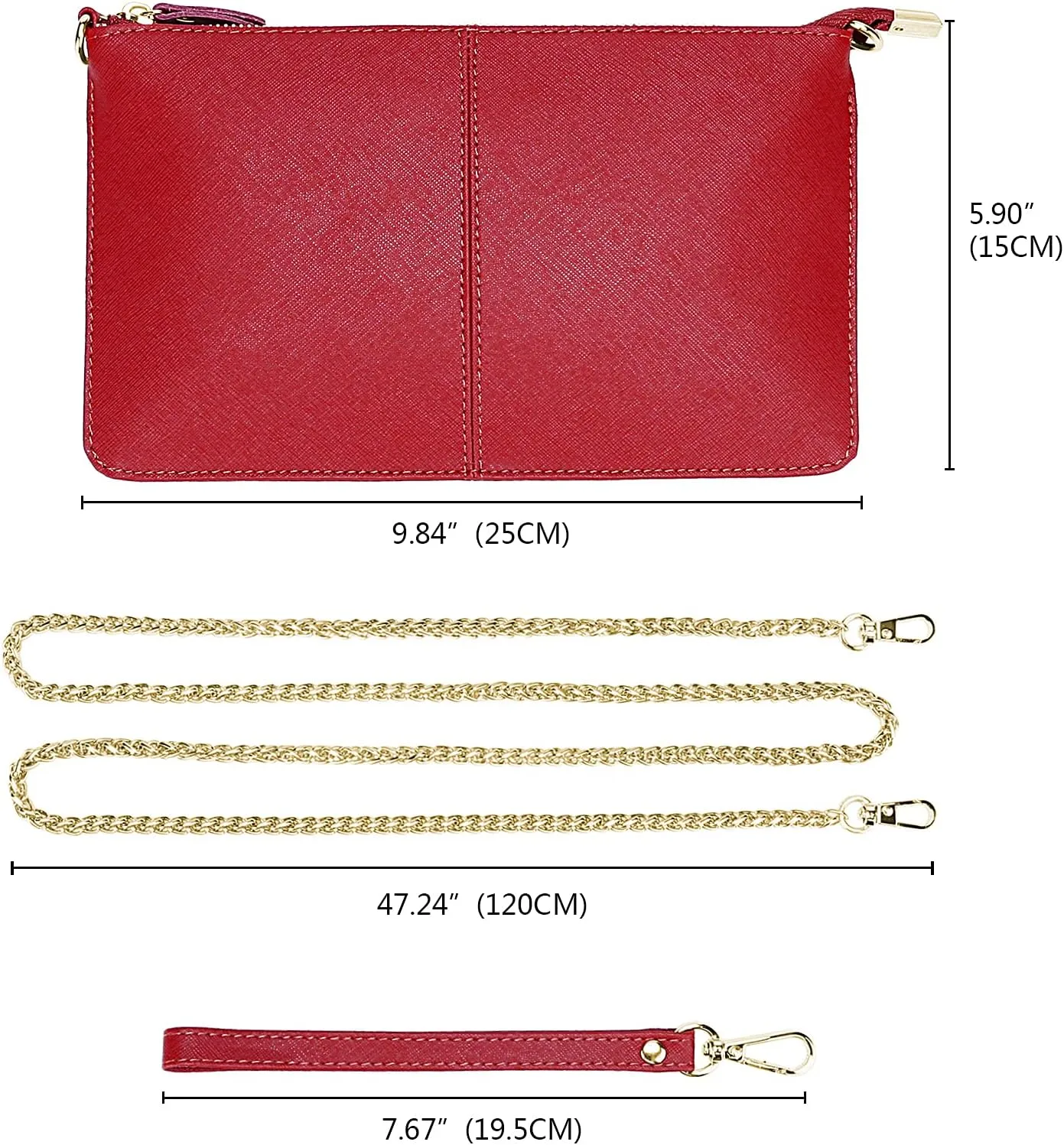 YALUXE Genuine Leather Wristlet Handbags Purses Cell Phone Pocket Clutch Wallet Crossbody Bags for Women