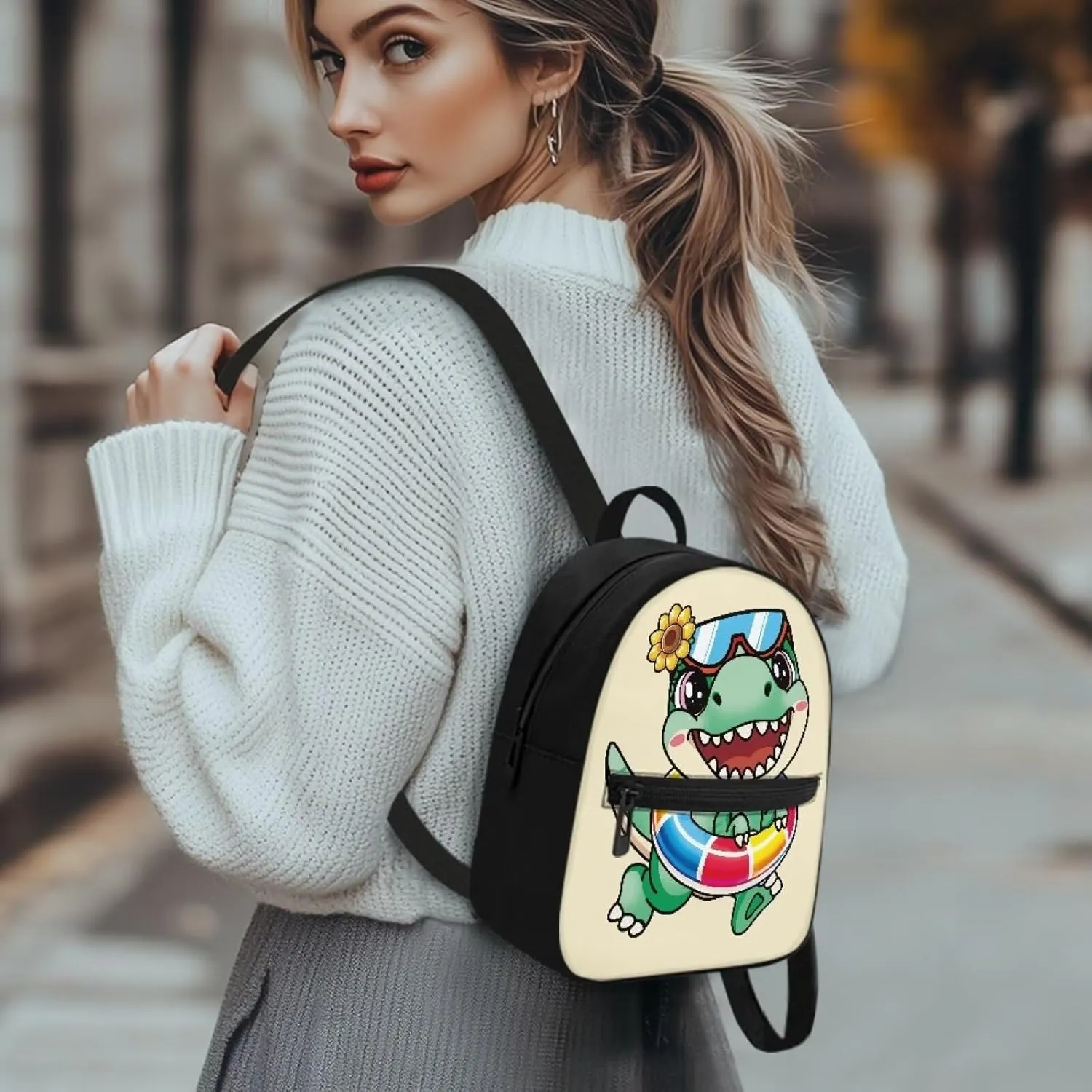 Yellow Dinosaur Backpack for Kids 3-5 Boys Girls Who Like Dinosaur Cartoon Little Book Bag With Front Zipper Pocket for Travel Hiking Back to School