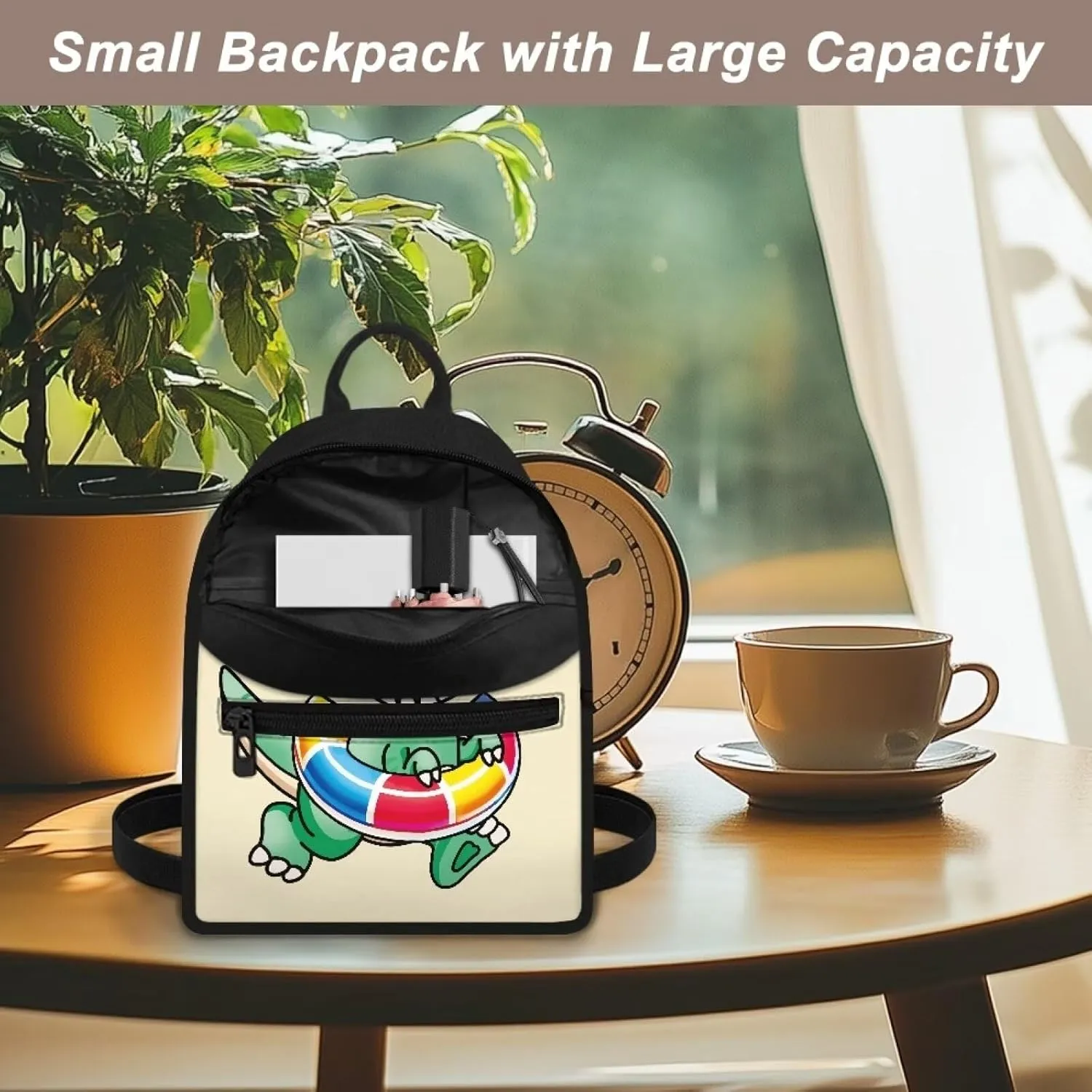 Yellow Dinosaur Backpack for Kids 3-5 Boys Girls Who Like Dinosaur Cartoon Little Book Bag With Front Zipper Pocket for Travel Hiking Back to School