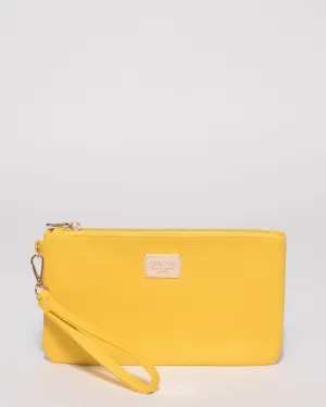 Yellow Saffiano Brook Wristlet Purse