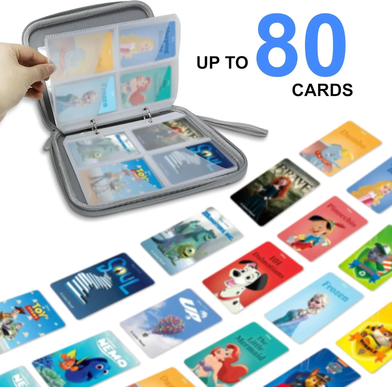 Yoto Card Case for Yoto Cards,Yoto Card Holder 80 Pockets with Removable Sleeves,Portable Travel Card Storage Bag for Yoto Mini Cards