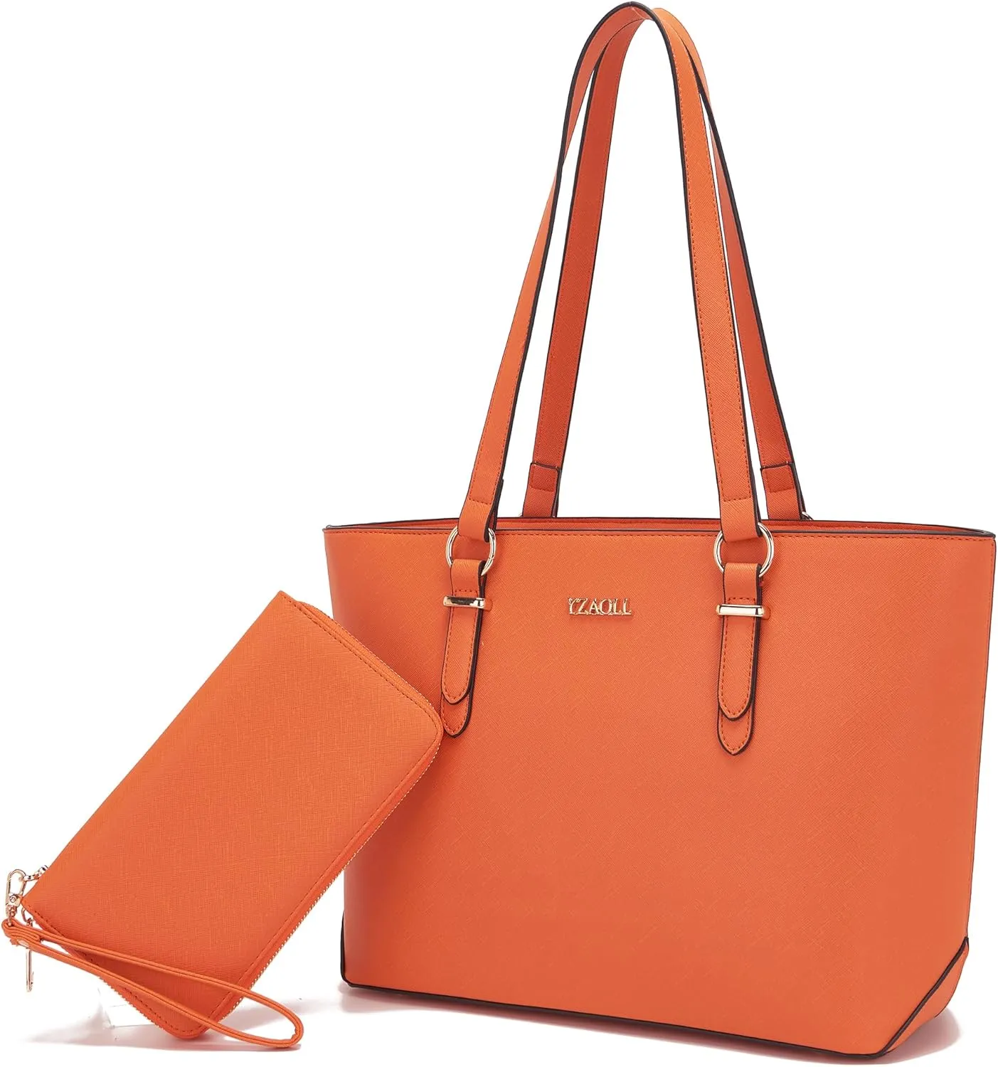 YZAOLL Purses for Women Faux Leather Medium Large Tote Satchel Shoulder Purse Handbag Wallet set
