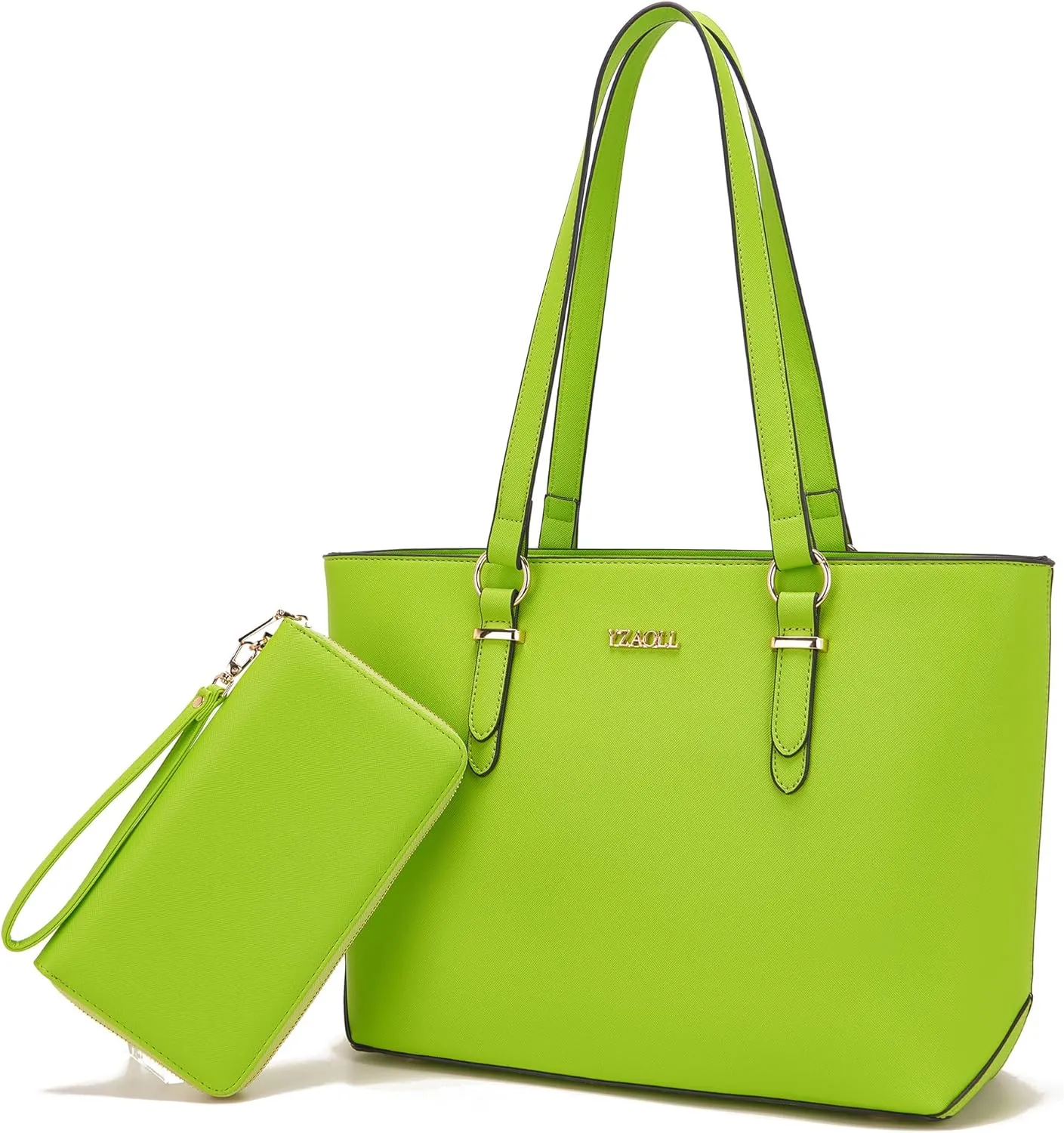 YZAOLL Purses for Women Faux Leather Medium Large Tote Satchel Shoulder Purse Handbag Wallet set