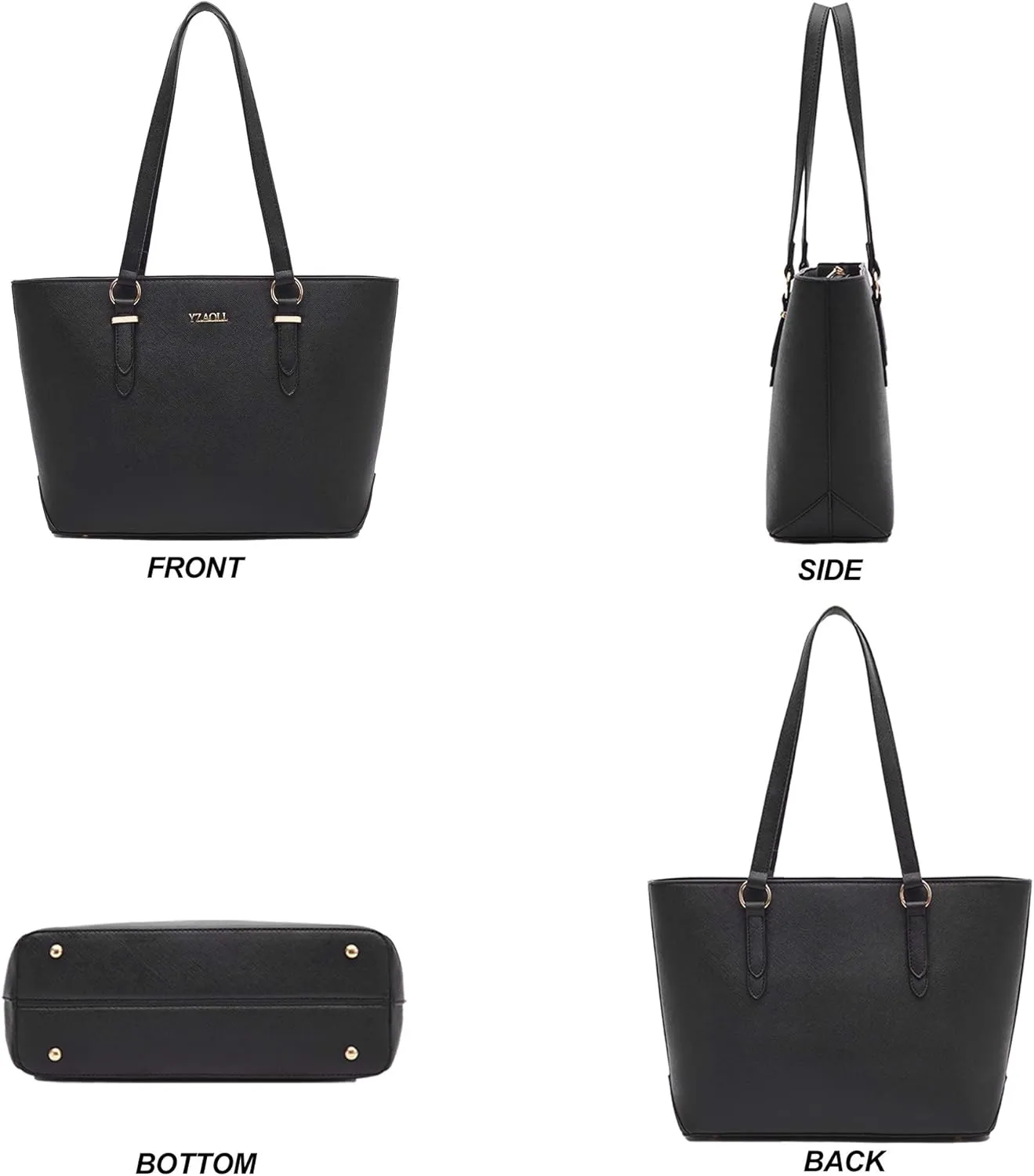 YZAOLL Purses for Women Faux Leather Medium Large Tote Satchel Shoulder Purse Handbag Wallet set