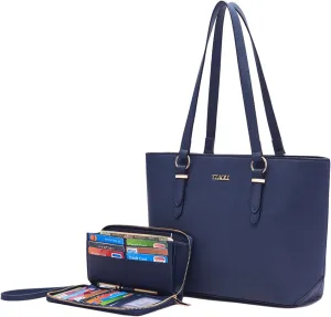 YZAOLL Purses for Women Faux Leather Medium Large Tote Satchel Shoulder Purse Handbag Wallet set