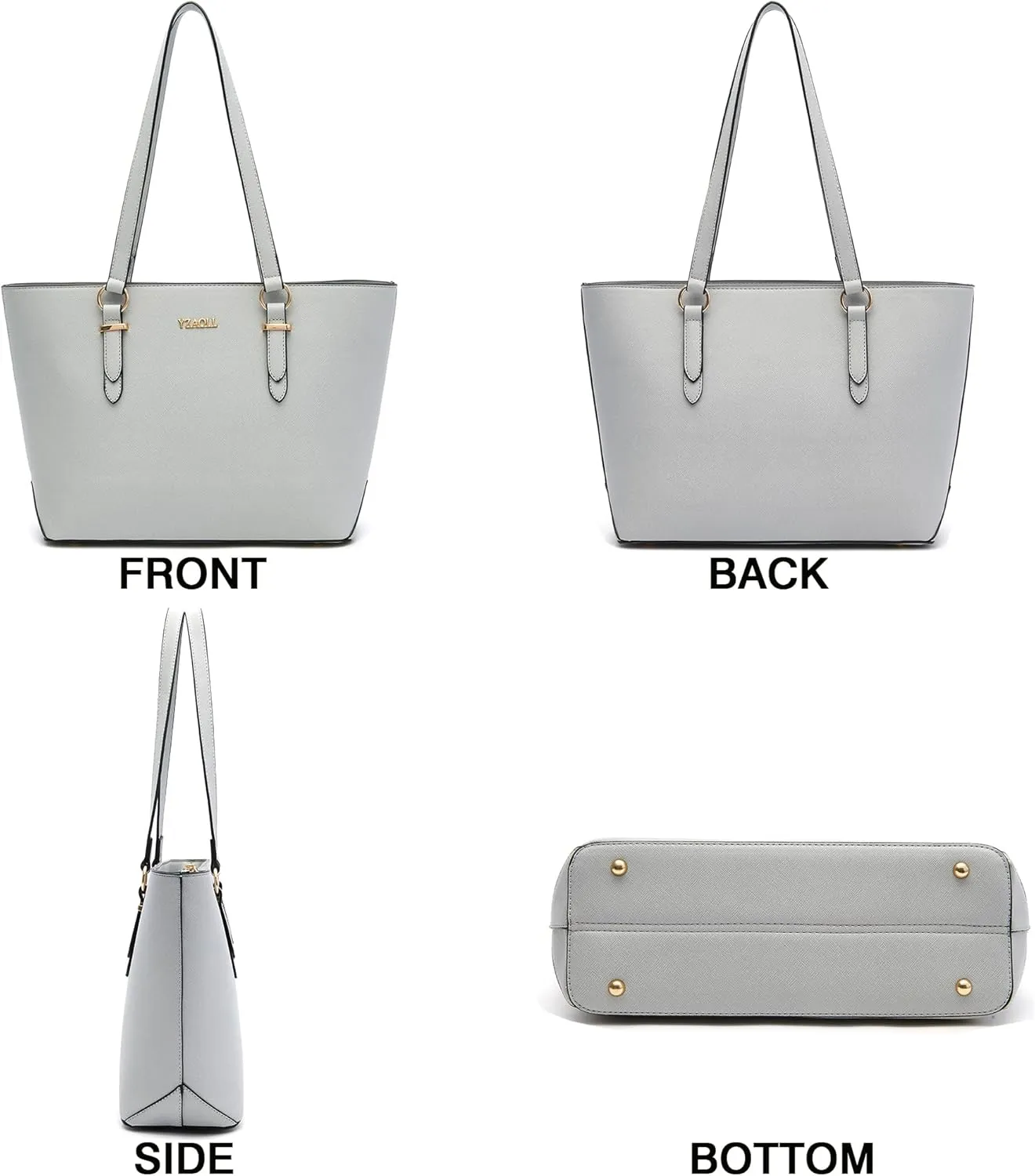 YZAOLL Purses for Women Faux Leather Medium Large Tote Satchel Shoulder Purse Handbag Wallet set
