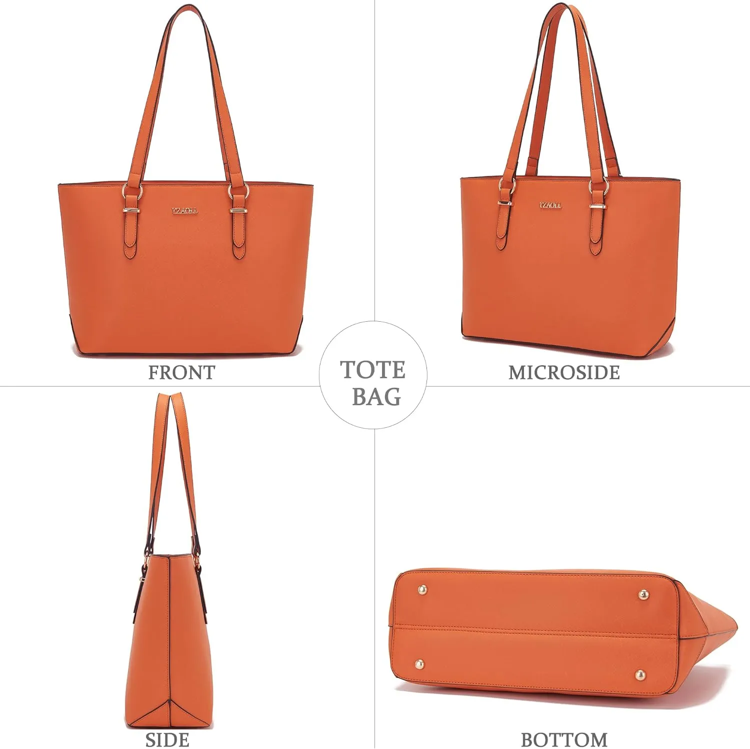 YZAOLL Purses for Women Faux Leather Medium Large Tote Satchel Shoulder Purse Handbag Wallet set