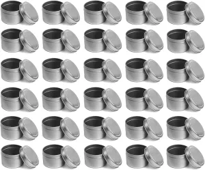 ZEAYEA 30 Pcs Candle Tins, 4 oz Round Metal Tins with Lids, Travel Tins Candle Jars Containers for Candle Making, DIY Arts and Crafts, Storage and Holiday Gifts, Silver