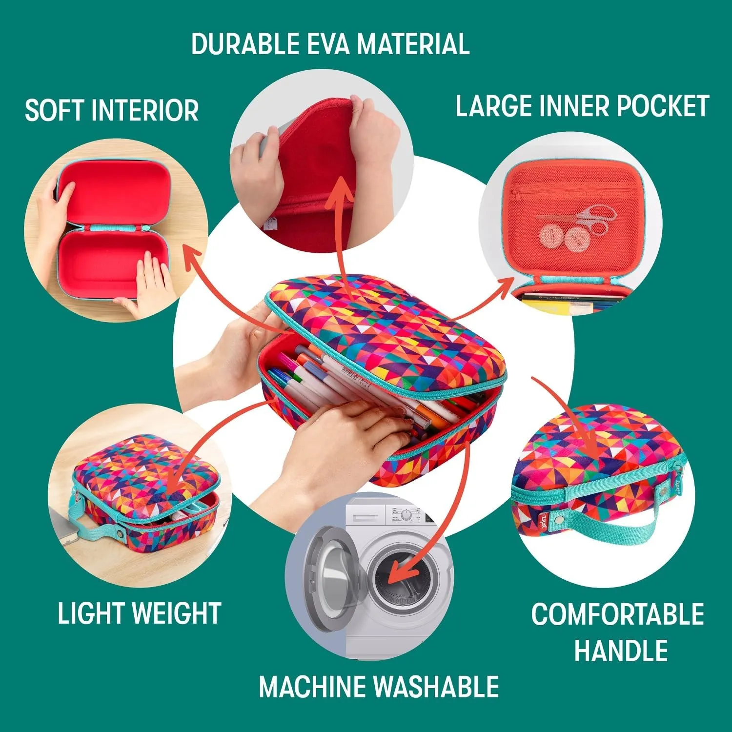 ZIPIT Colorful Pencil Box for Boys and Girls Pencil Case for School Large Capacity Pencil Pouch