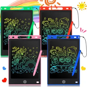 Zonon 4 Pcs LCD Writing Tablet for Kids 8.5 Inch Doodle Board Drawing Tablet Toddler Toys Gifts LCD Writing Board Electronic Erasable Reusable Colorful Screen Pad(Blue, Red, Green, Pink)