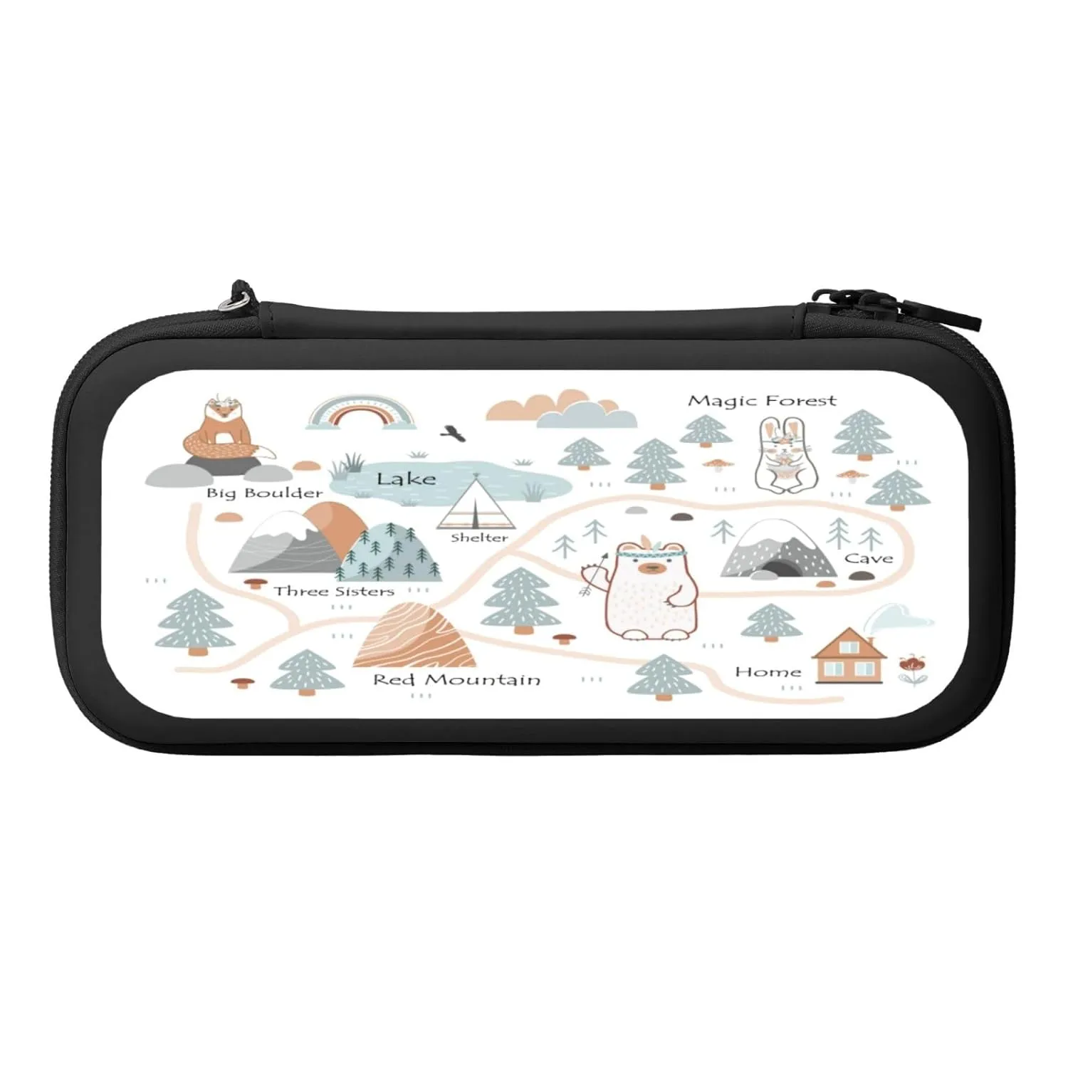 ZZhua Animals Adventure Map Carrying Case Compatible With Nintendo Switch/Switch Oled Protective Hard Shell Travel Pouch 10 Game Cartridges